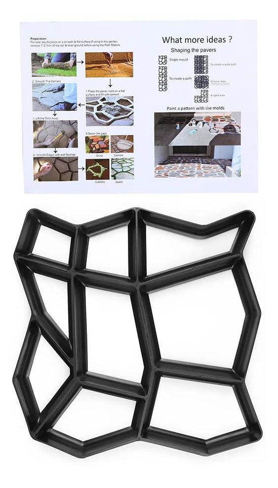 Herramienta de concreto reutilizable, molde para construir pasarelas en el jardín.