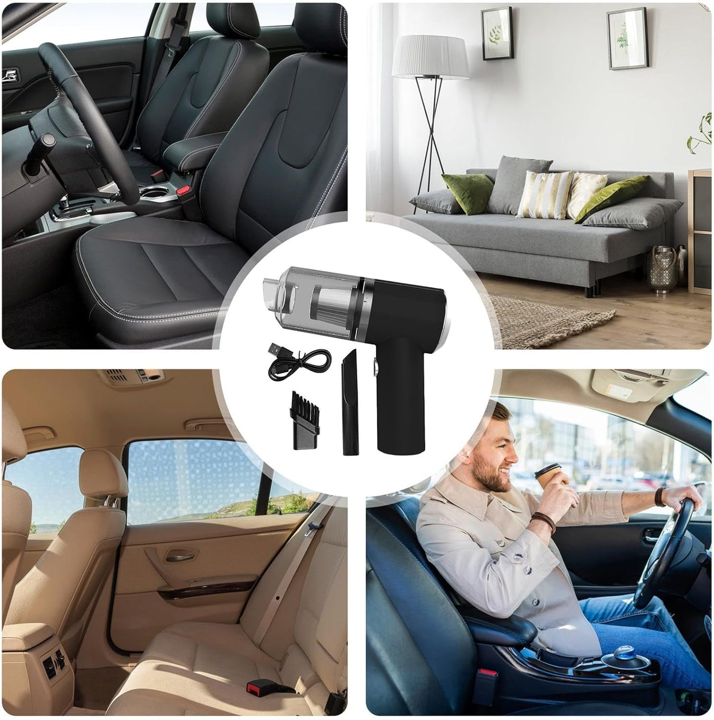 Herramienta de limpieza 3 en 1, aspira y sopla, recargable HD.