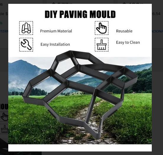 Herramienta de molde para caminos profesional, reutilizable con cemento.