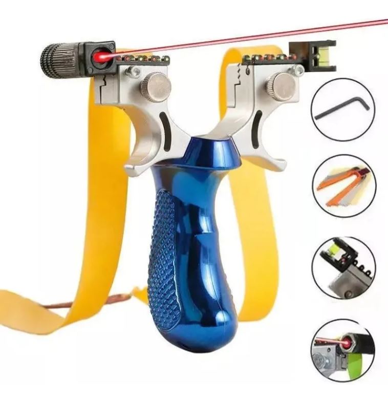 Resortera Profesional con Mira Láser – Precisión y Potencia para Caza y Competencias