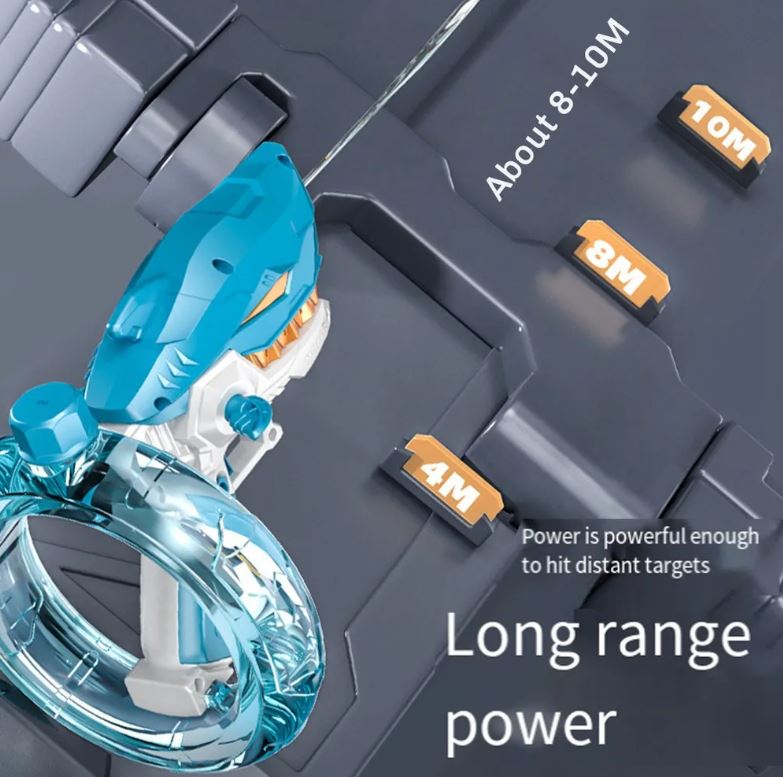 Pistola de Agua Eléctrica con Diseño de Tiburón – Ideal para Batallas Acuáticas