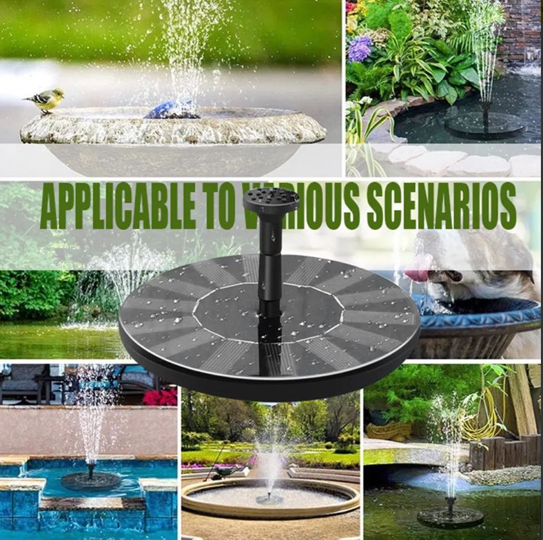 Fuente Solar de Agua para Jardín – Energía Solar para Decoración Ecológica y Funcional