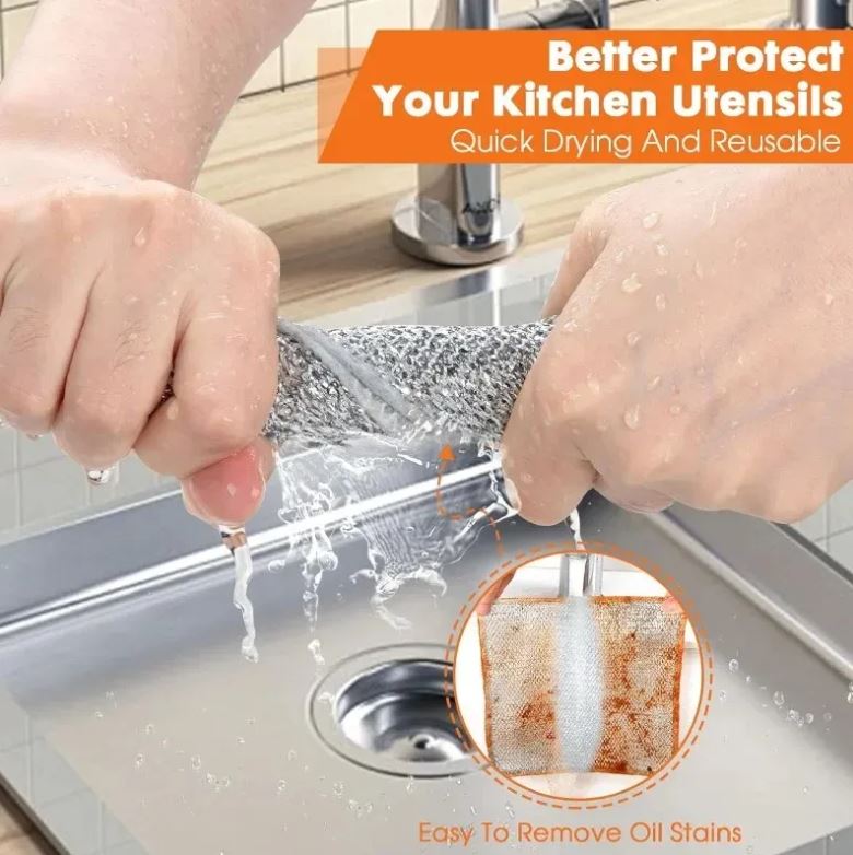 5 Paños de Seda Plateada de Alta Resistencia para Limpieza Impecable