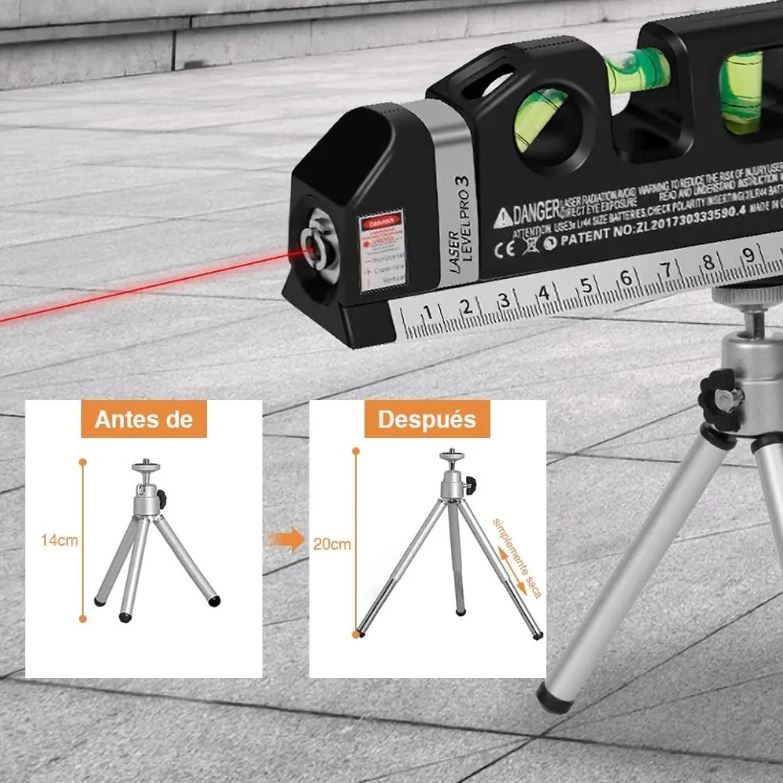 Nivelador Láser Profesional Pro40 con Medición de Burbujas y Cinta Métrica
