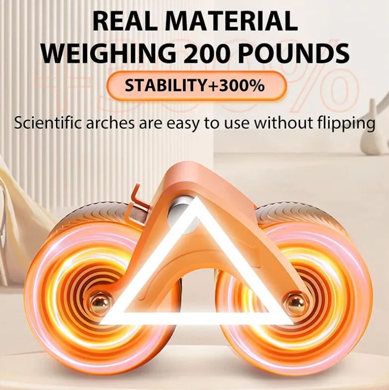 Rodillo Abdominal Doble Rueda con Monitor – Soporte para Celular y Control de Ejercicio