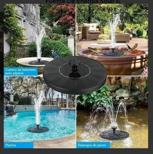 Fuente Solar de Agua para Jardín – Energía Solar para Decoración Ecológica y Funcional