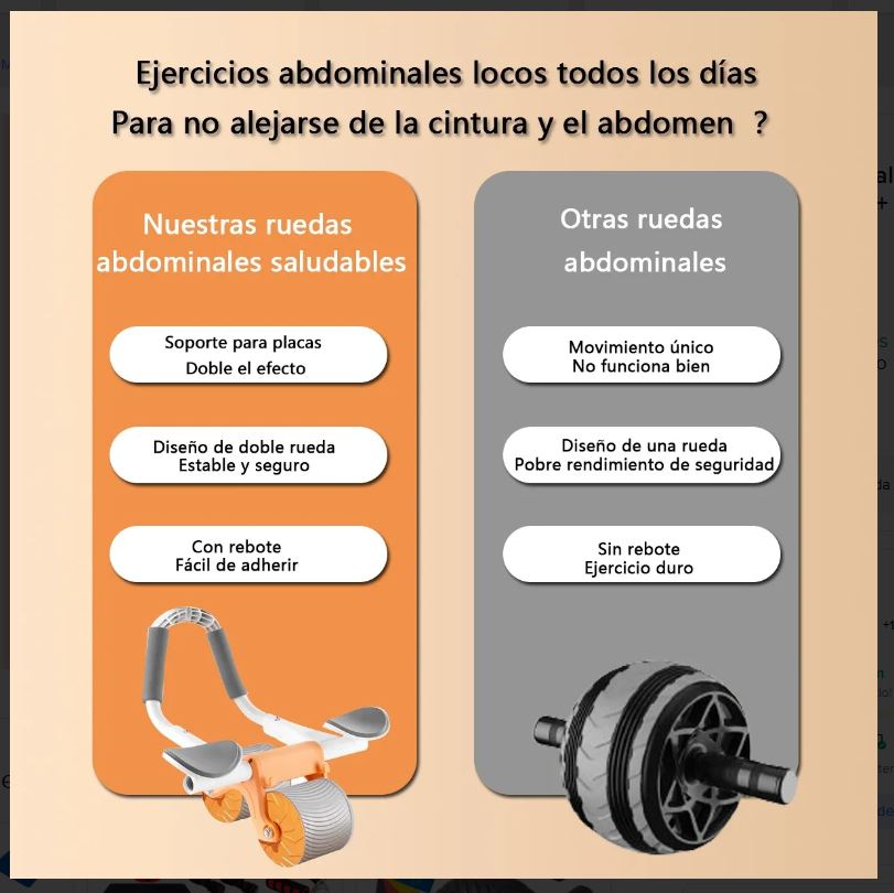Rodillo Abdominal Doble Rueda con Monitor – Soporte para Celular y Control de Ejercicio