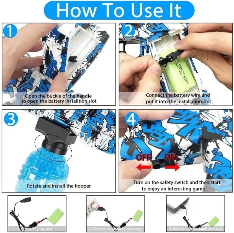 Juguete de hidrogel eléctrico, alta velocidad, diversión sin parar.