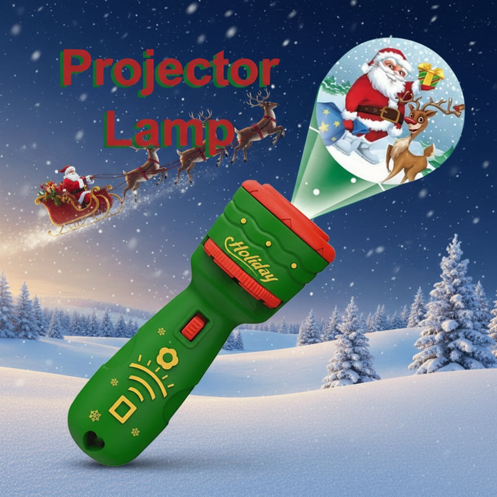 Juguete de linterna navideña de proyección, ideal para narrar cuentos a niños.