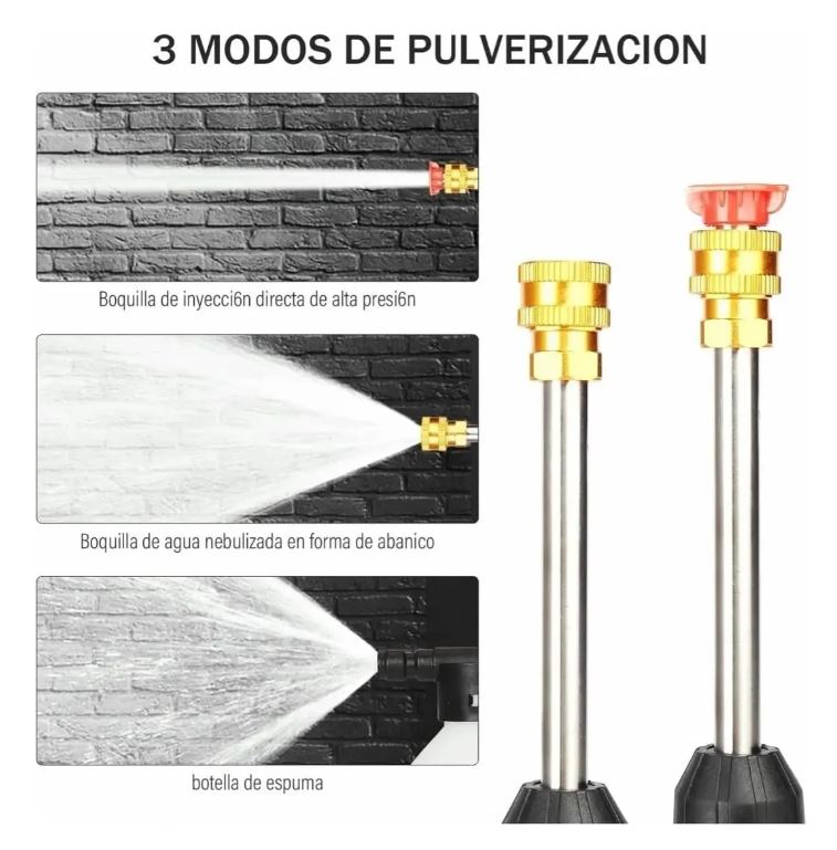 Hidrolavadora Inalámbrica Portátil con Boquillas y Batería de 48V