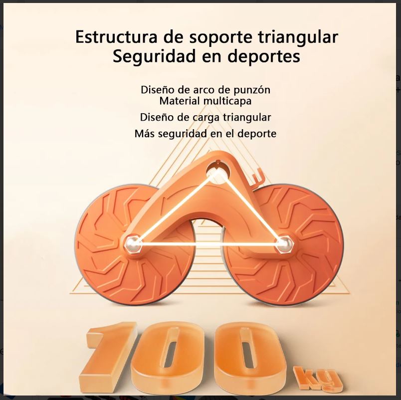 Rodillo Abdominal Doble Rueda con Monitor – Soporte para Celular y Control de Ejercicio