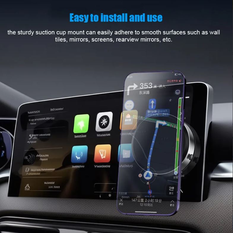 Soporte Magnético para Vehículo – Compatible con Todos los Teléfonos y de Fácil Ajuste
