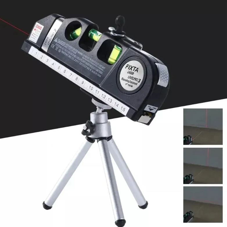 Nivelador Láser Profesional Pro40 con Medición de Burbujas y Cinta Métrica
