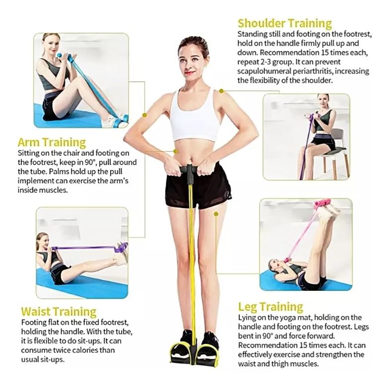 Cuerda Elastica de Entrenamiento Portátil para Ejercicio Completo