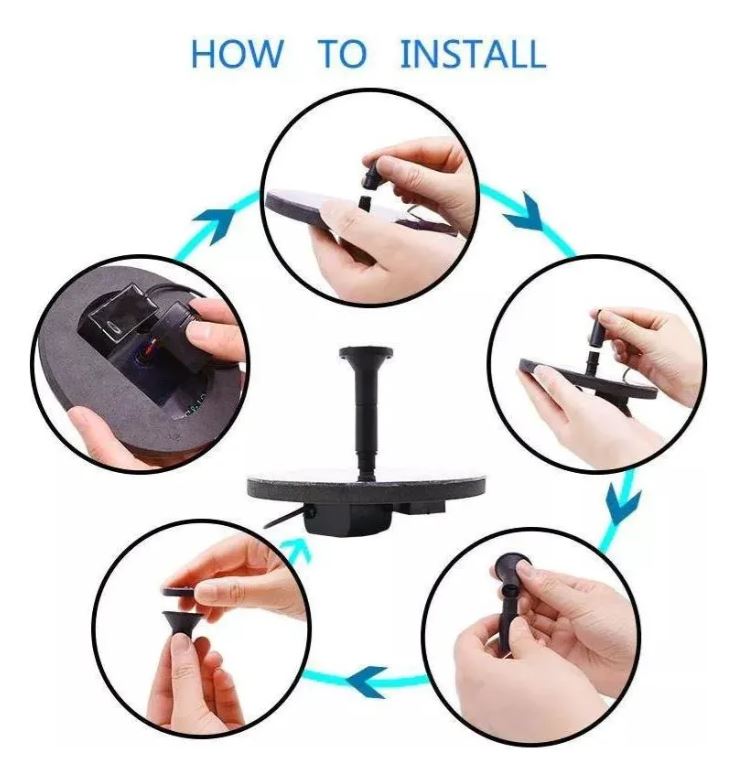 Kit bomba solar de agua 1.5W, 6 boquillas, para jardín ecológico.