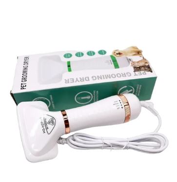 Kit de cepillado y secado para perros y gatos 2 en 1, con diseño compacto.