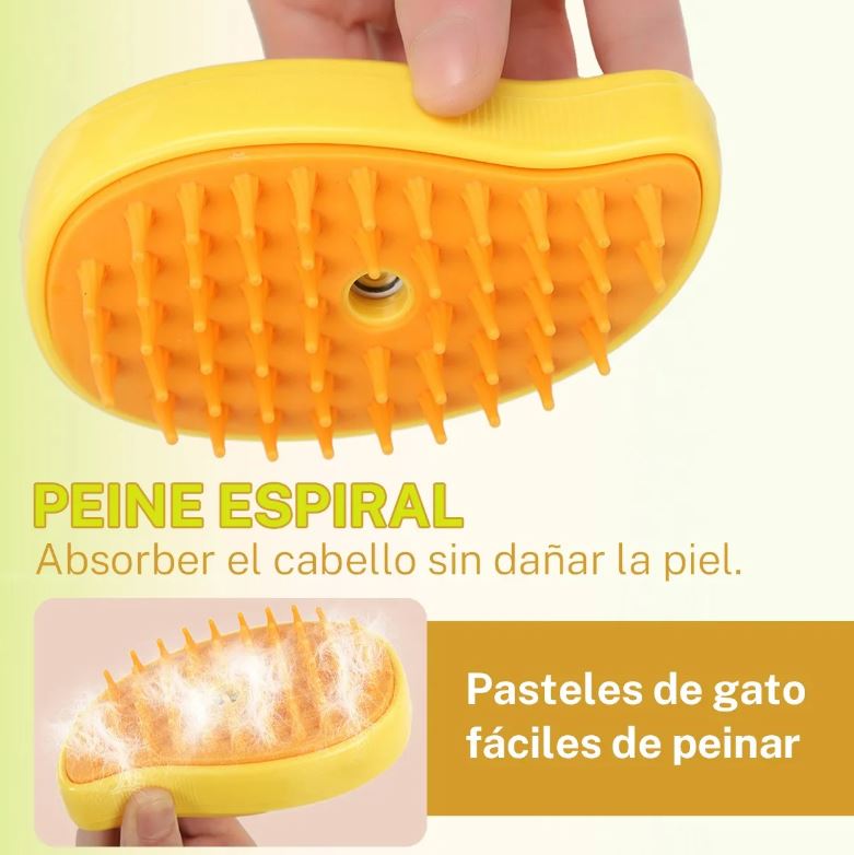 Kit cepillo a vapor eléctrico para mascotas de pelo corto, con función masaje.