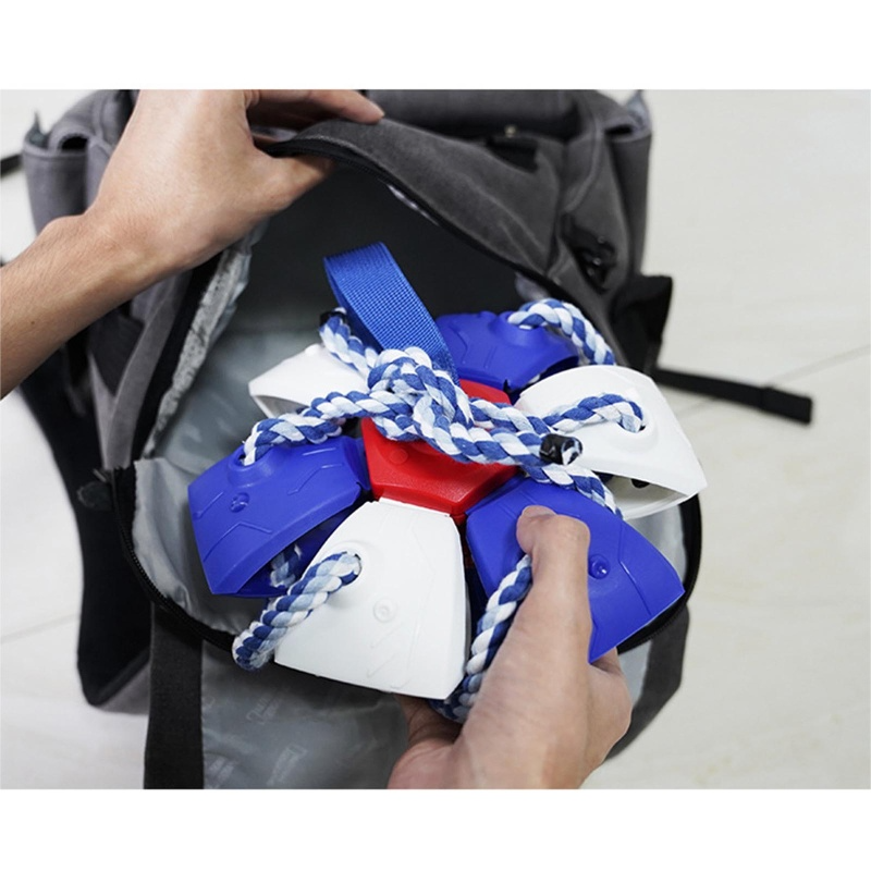 Kit de juguetes para perro 3 en uno: pelota, frisbee y cuerda para morder y jugar.