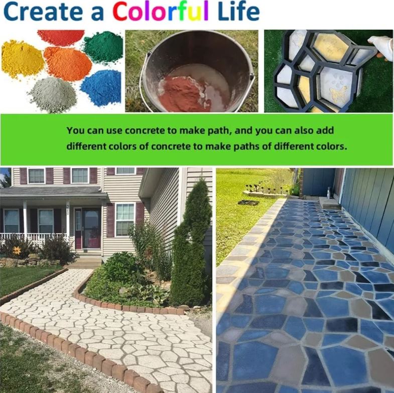 Kit de molde para concreto de jardín, diseño fácil y reutilizable.