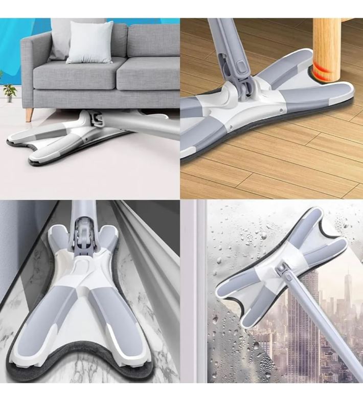 Trapeador de Microfibra Giratorio 2 en 1 - Para Uso Húmedo y Seco