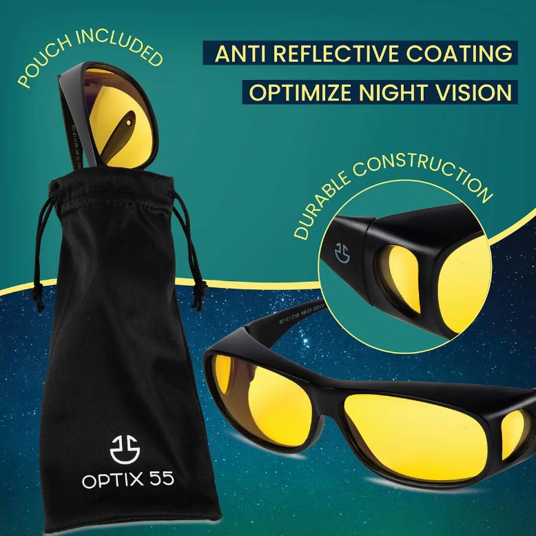 Lentes de visión nocturna polarizados anti-deslumbramiento, modelo unisex.