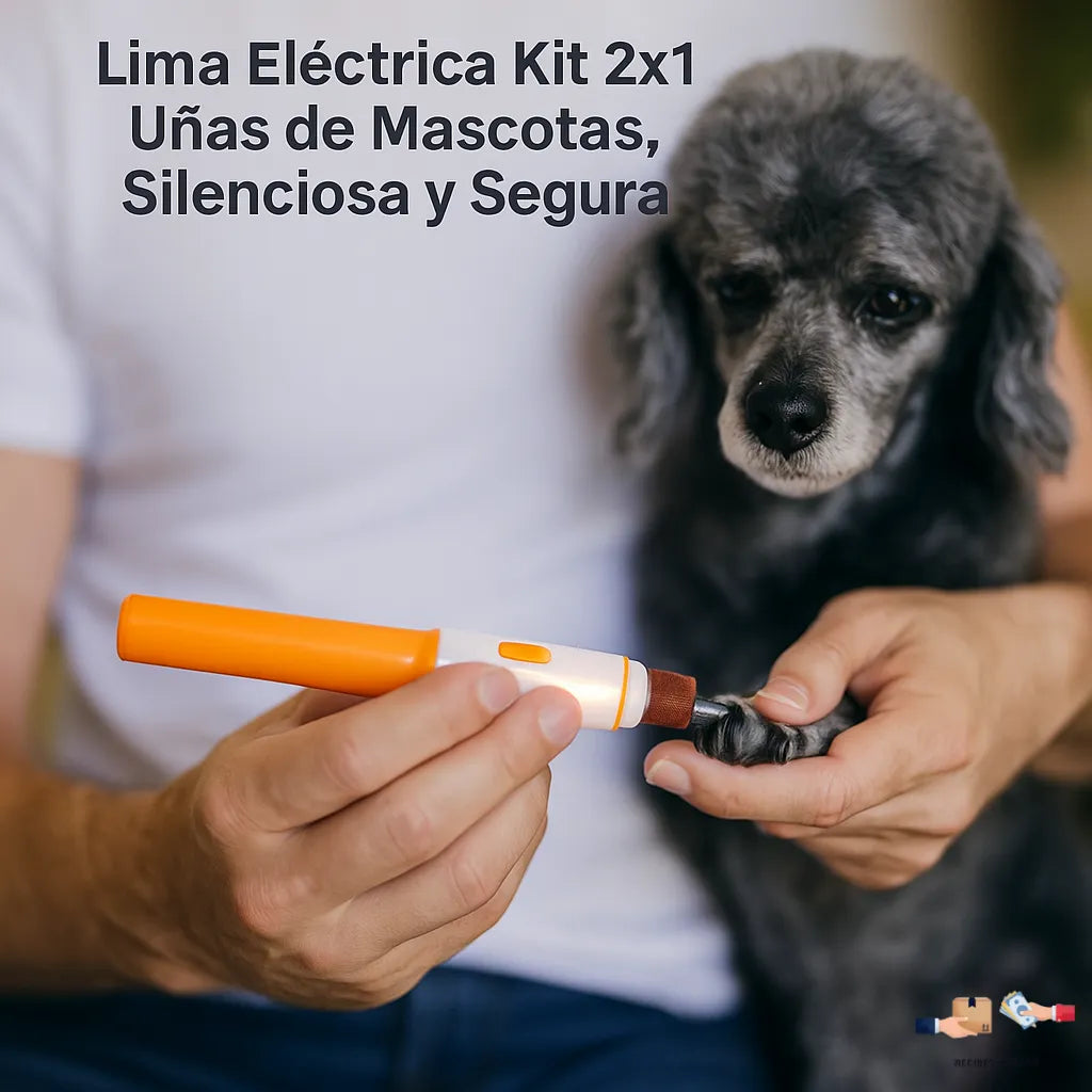 Lima eléctrica 2 en 1 para un cuidado de uñas de mascotas seguro y sin estrés.