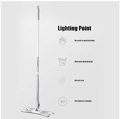 Limpiador de pisos de madera y cerámica, trapeador giratorio de microfibra.