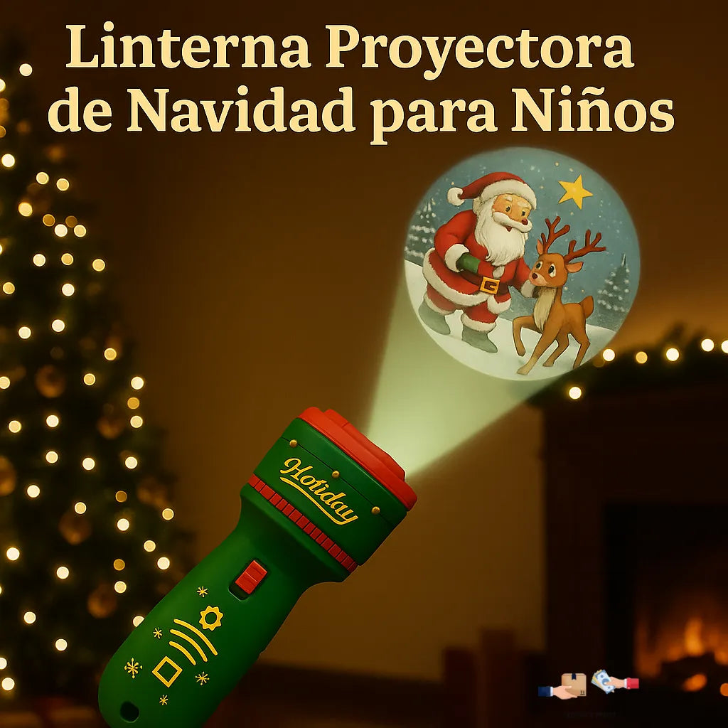 Linterna proyectora de Navidad para niños, incluye 6 diapositivas de cuentos.
