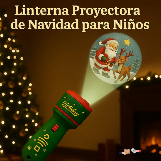 Linterna proyectora de Navidad para niños, incluye 6 diapositivas de cuentos.