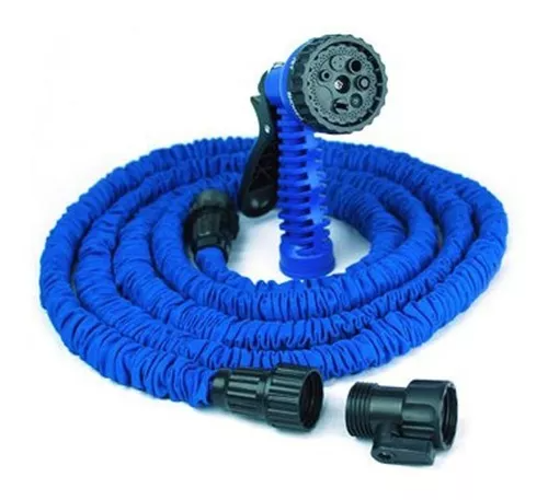 Manguera mágica de jardín que se expande, con 7 boquillas para diferentes tipos de riego.