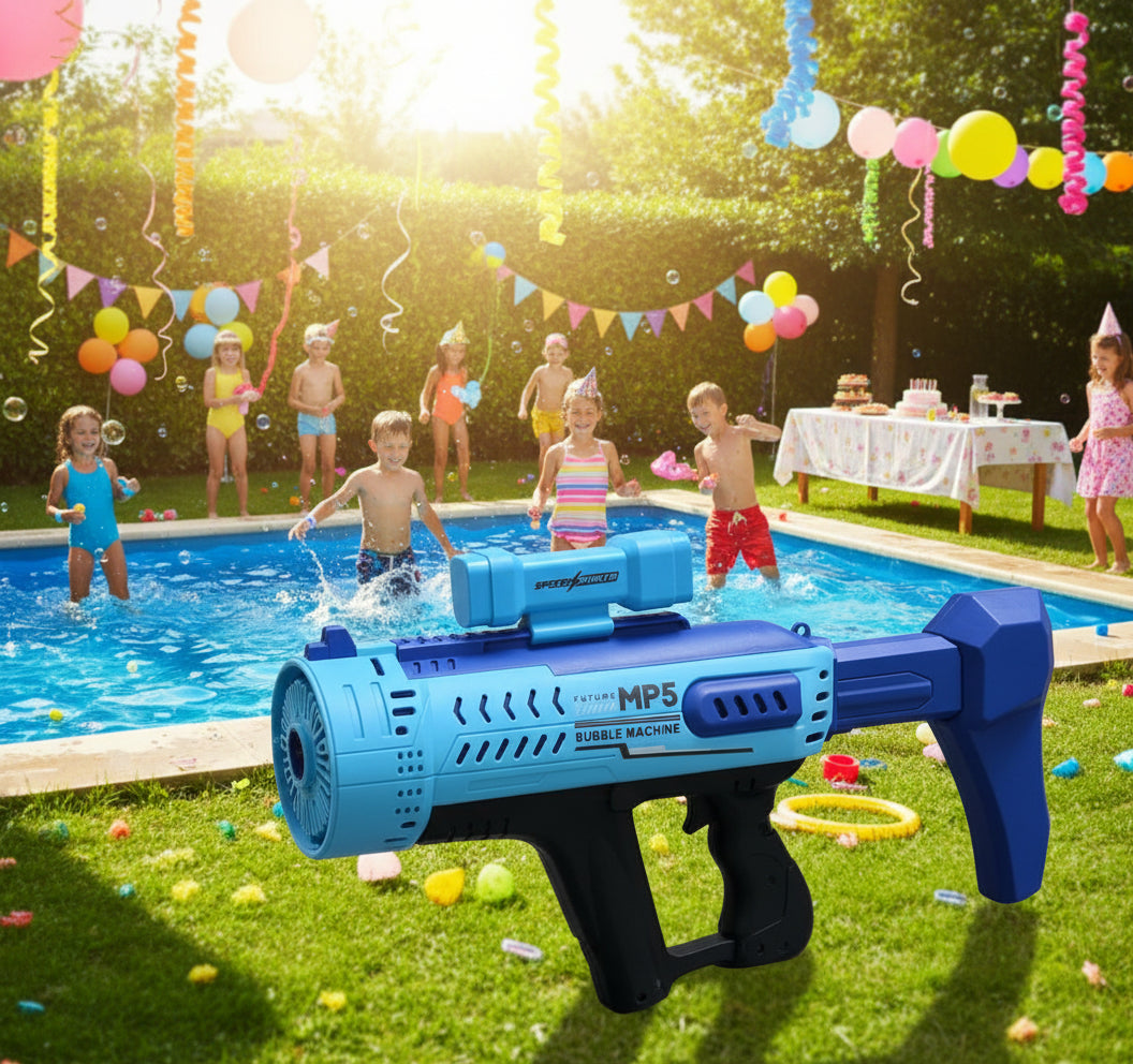 Máquina de burbujas automática con luces LED, 57 agujeros para fiestas.