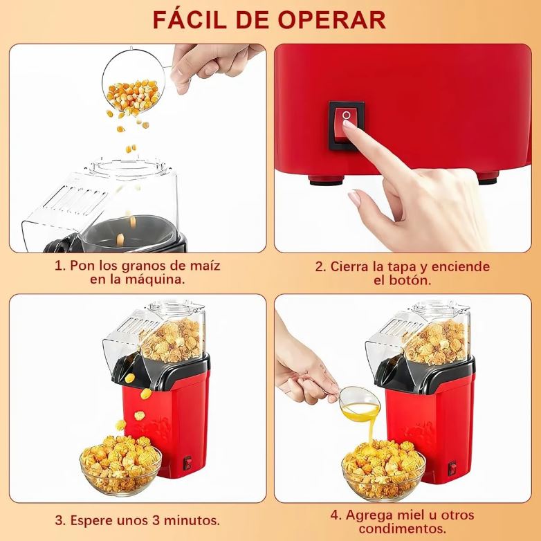 Máquina para hacer palomitas saludables, sin aceite, perfecta para toda la familia.