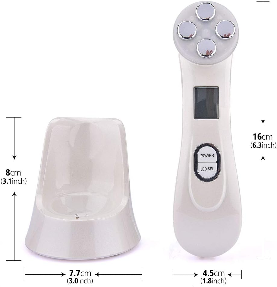 Masajeador térmico 5 en 1 para luminosidad facial, alta frecuencia.