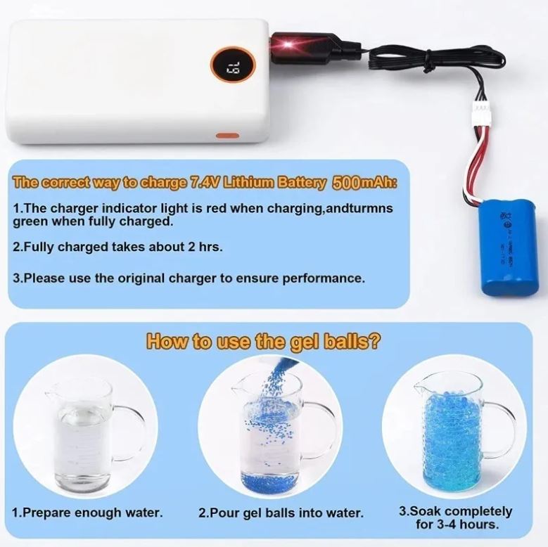 Metralleta eléctrica de hidrogel, alta velocidad, diversión en juego de verano.