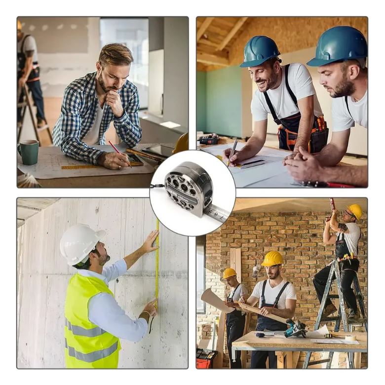 Metro de acero inoxidable de larga duración, resistente al agua.