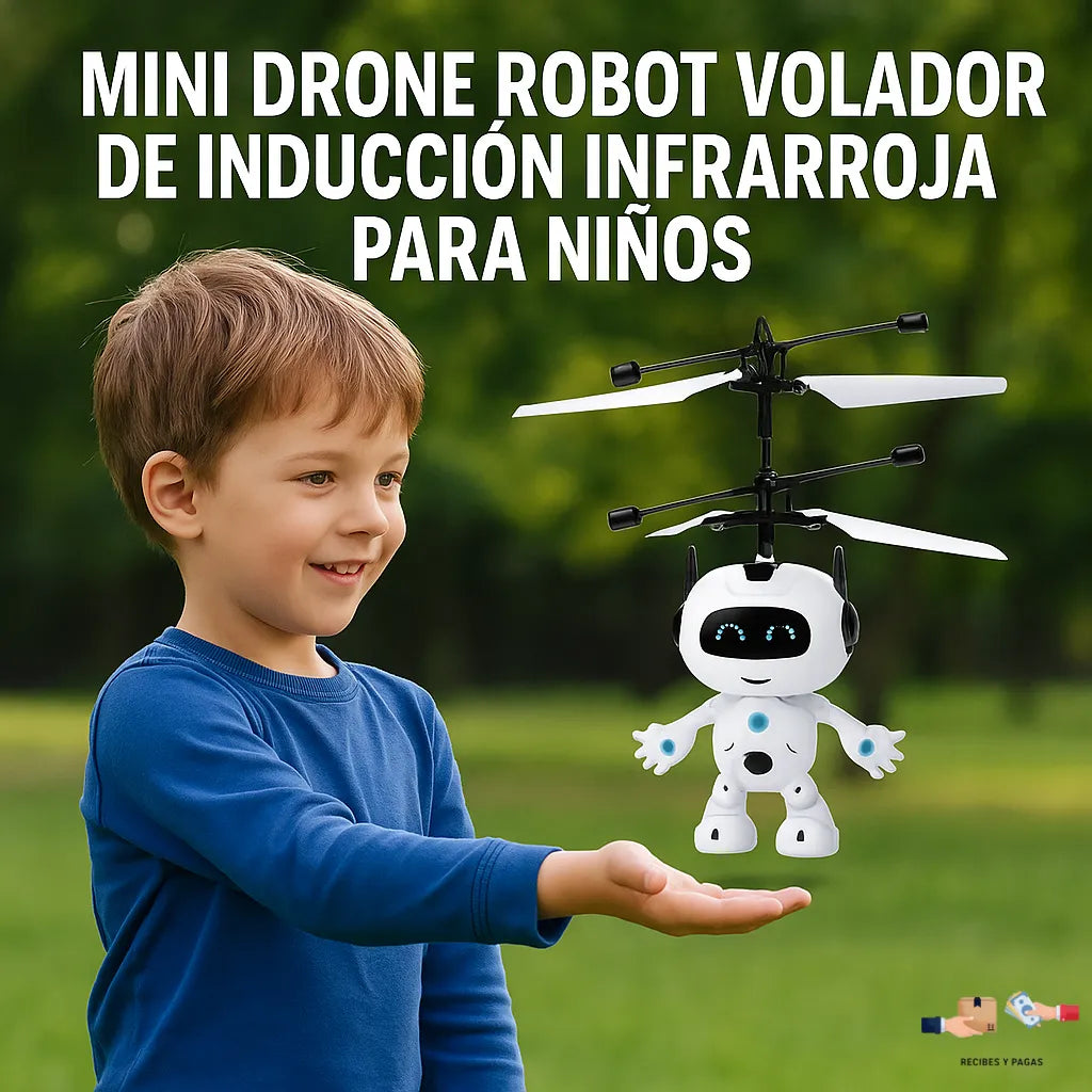 Mini drone robot volador de inducción infrarroja, juguete fácil de usar para niños.
