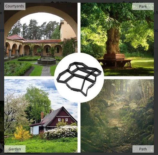 Molde de concreto para caminos de jardín, plástico resistente y reutilizable.