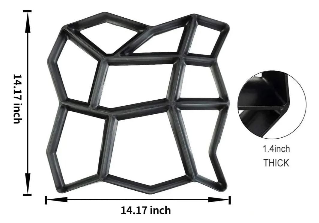 Molde de jardín reutilizable, crea losa decorativa para el exterior.