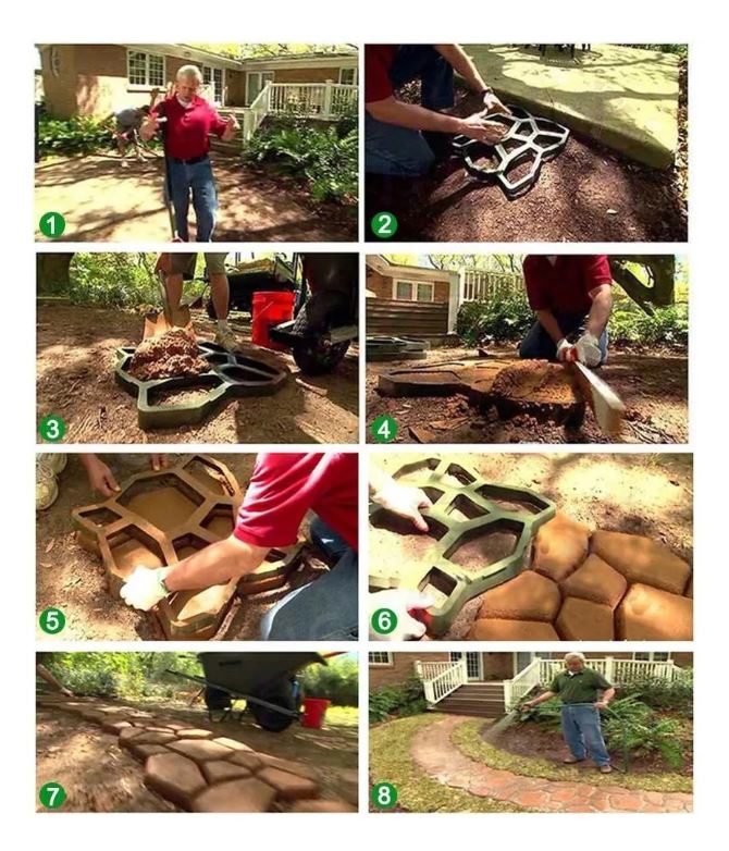 Molde para pisos y caminos reutilizable, diseño elegante para el patio.