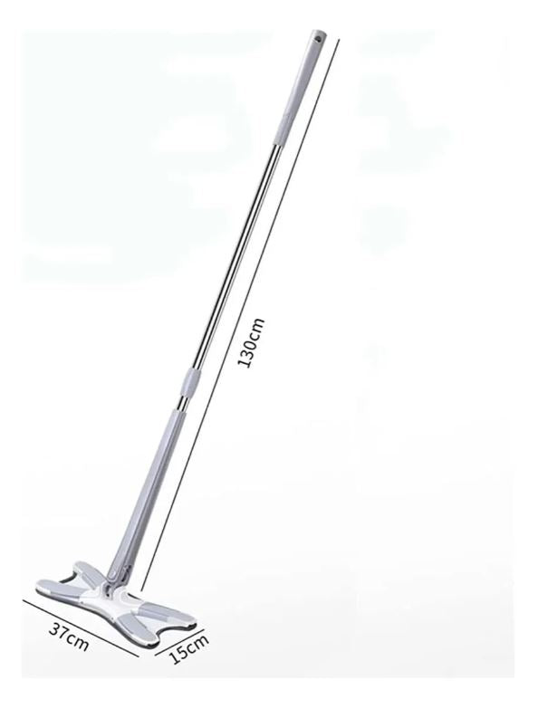 Mopa 2 en 1 de microfibra giratoria, ideal para alcanzar esquinas y limpieza profunda.