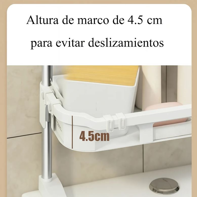 Mueble auxiliar de baño, se coloca sobre el WC, compacto, ideal para almacenamiento.