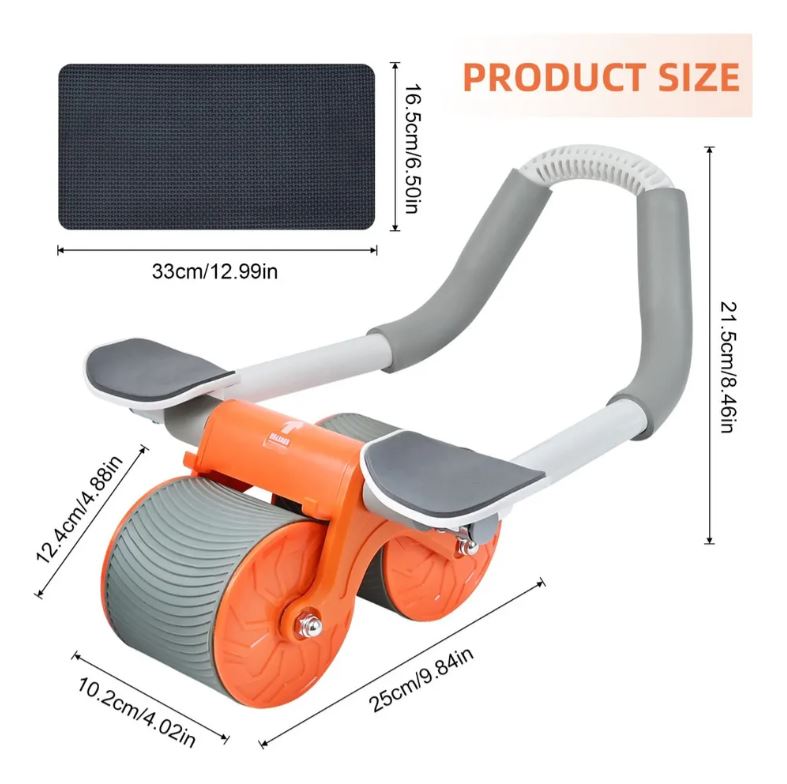 Rodillo Abdominal Doble Rueda con Monitor – Soporte para Celular y Control de Ejercicio