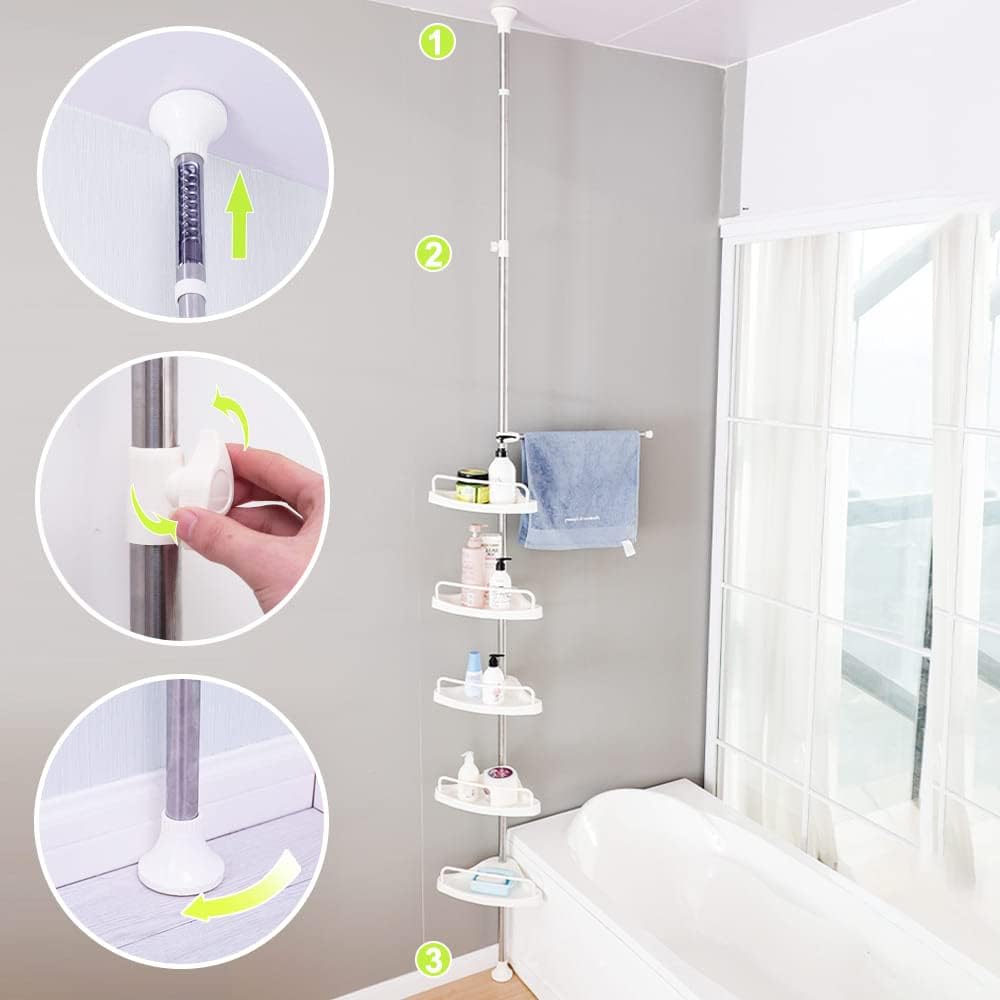 Organizador ClariBath para ducha, almacenamiento de productos de baño esenciales.
