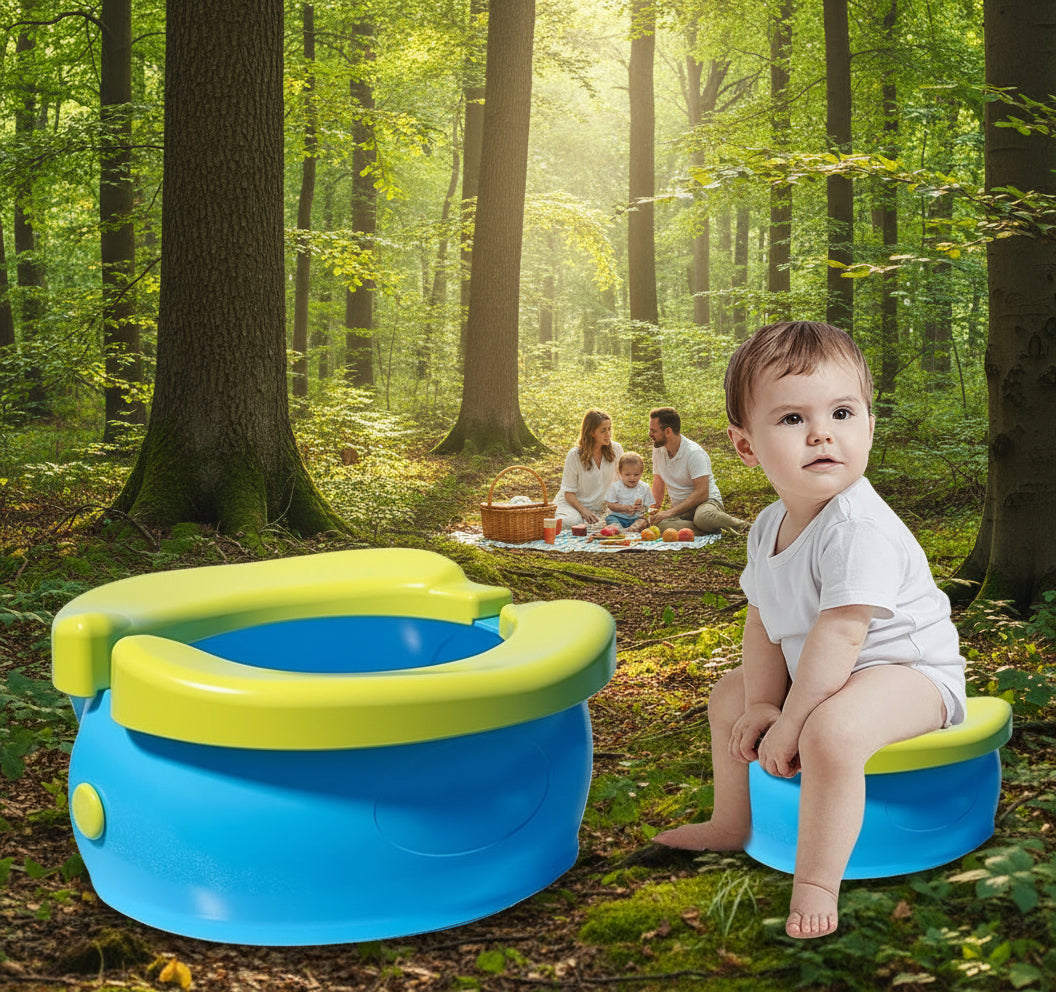Orinal de entrenamiento portátil plegable, perfecto para viajes con niños.