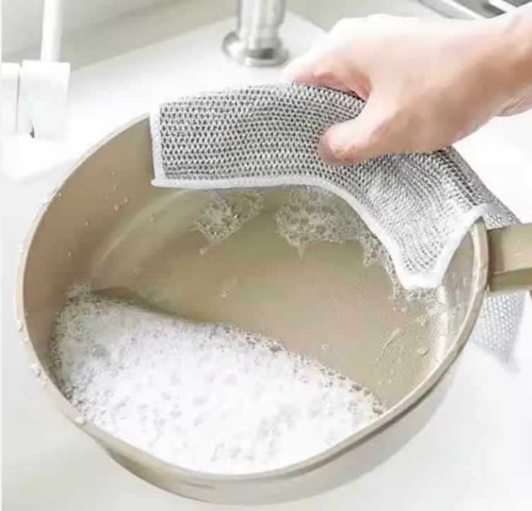 Paños reutilizables de seda plateada (5 pack) para limpieza de vidrios y espejos.