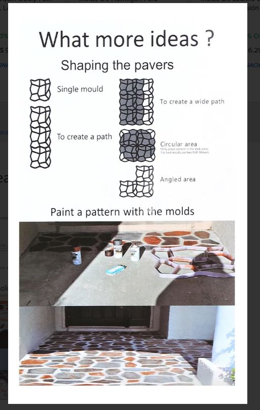 Pavimentadora de molde manual, reutilizable para jardín de concreto.