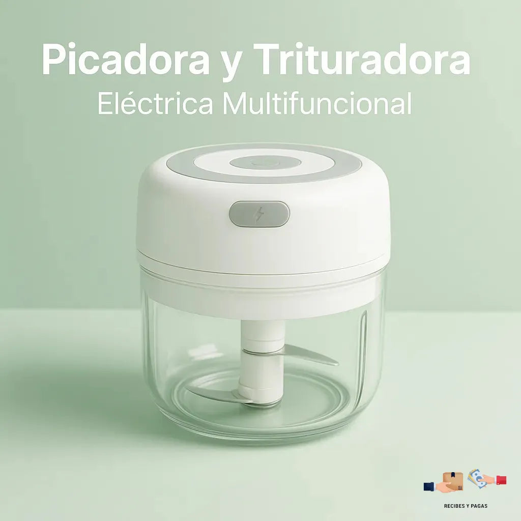Picadora y trituradora eléctrica multifuncional para cortar verduras, ajos y hierbas.