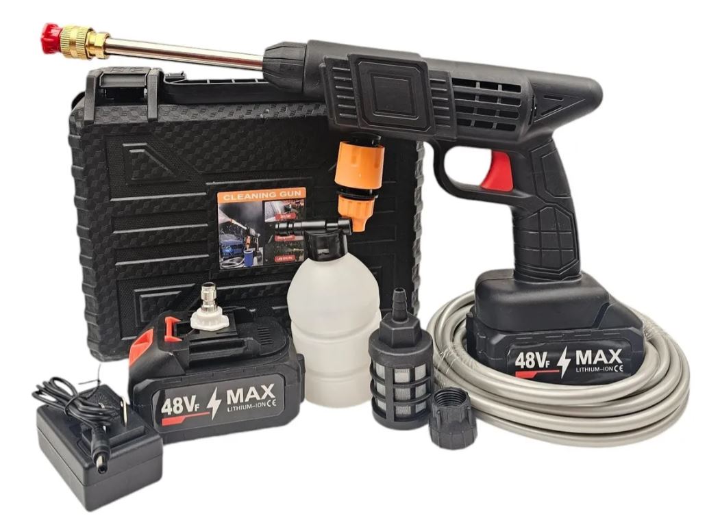 Pistola de agua a presión 48V, inalámbrica, para limpieza de moto, carro y jardín.
