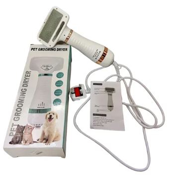 Pistola de aire tibio con peine para perros y gatos, con temperatura baja controlada.