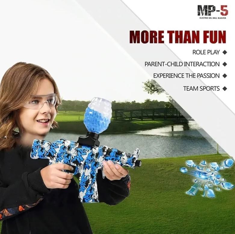 Pistola de bolas de gel eléctrica automática, alta potencia y precisión.